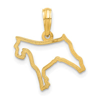 14K Polished Dog Outline Pendant-D5426