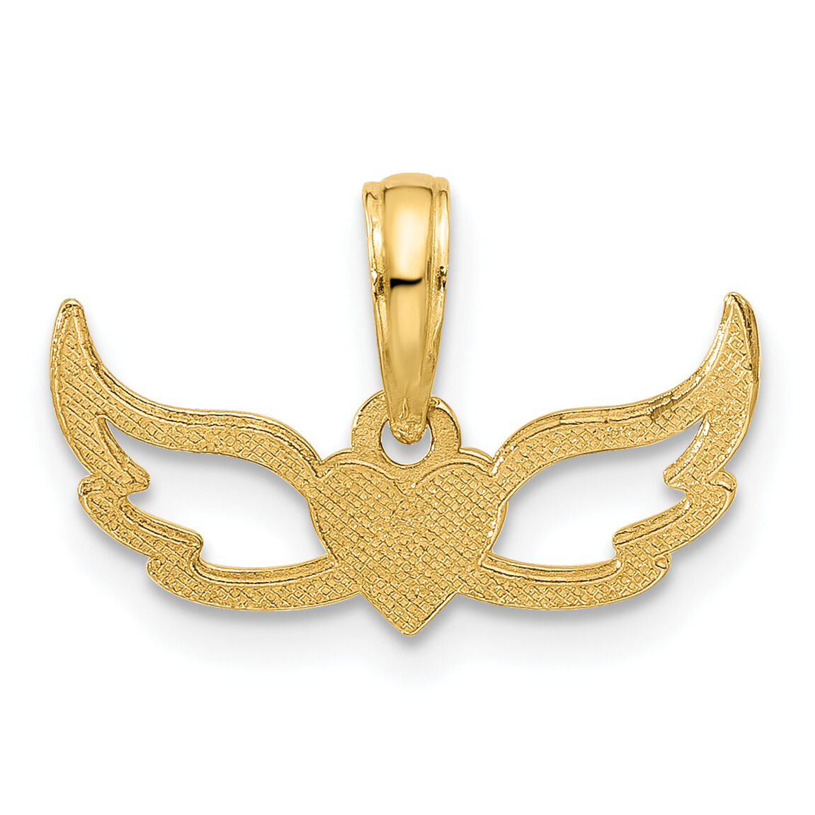 14k Fancy Heart and Wings Charm-D5428