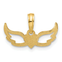 14k Fancy Heart and Wings Charm-D5428