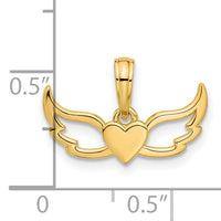 14k Fancy Heart and Wings Charm-D5428
