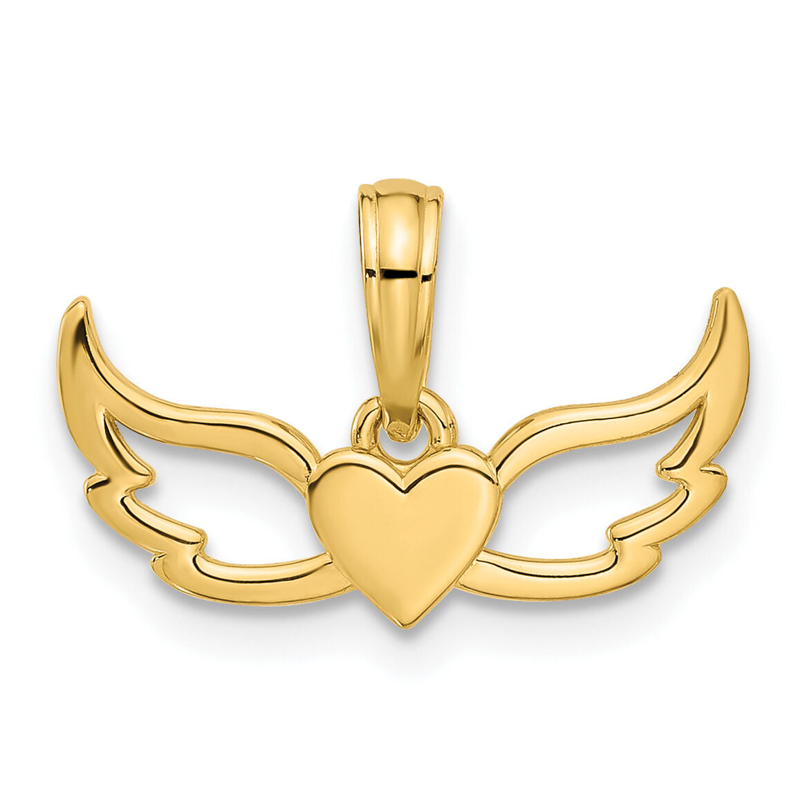 14k Fancy Heart and Wings Charm-D5428