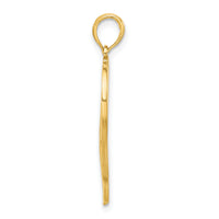 14k Polished Leaf Pendant-D5429