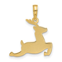 14K Polished Prancing Reindeer Charm-D5431