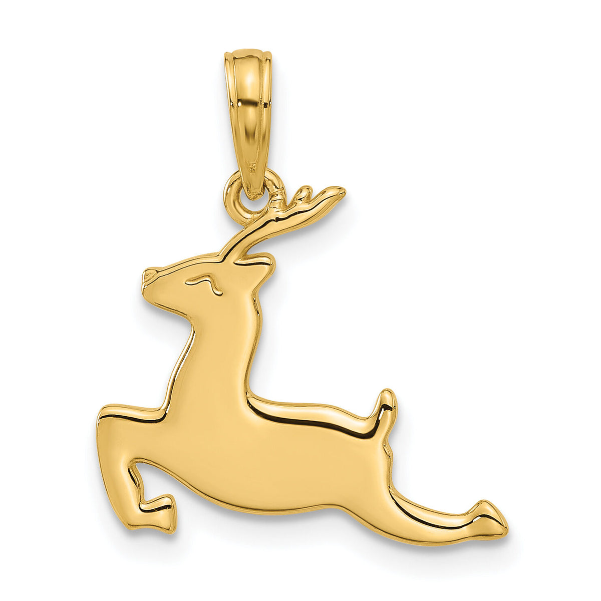 14K Polished Prancing Reindeer Charm-D5431