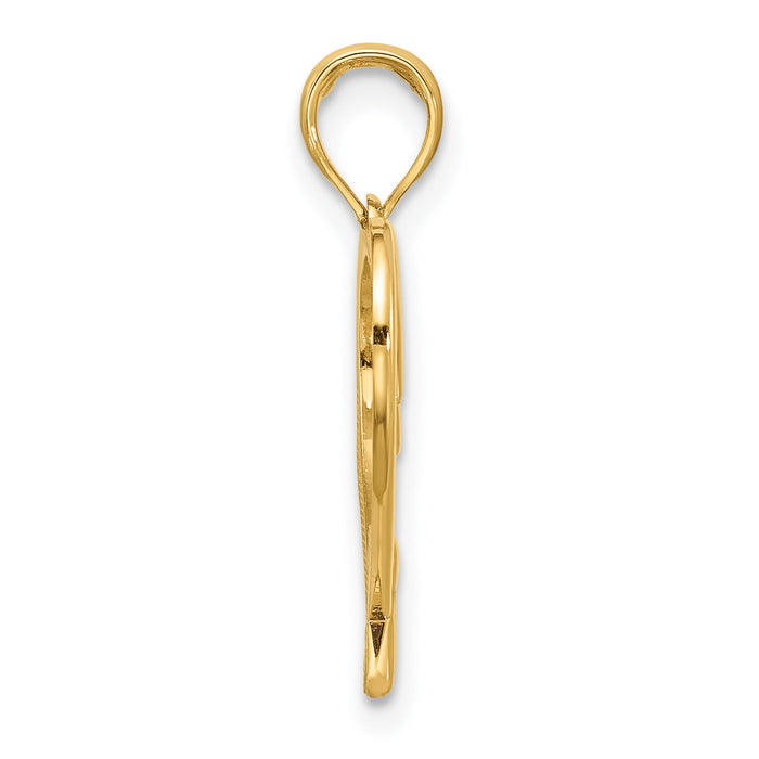 14k Fancy Heart Charm-D5435