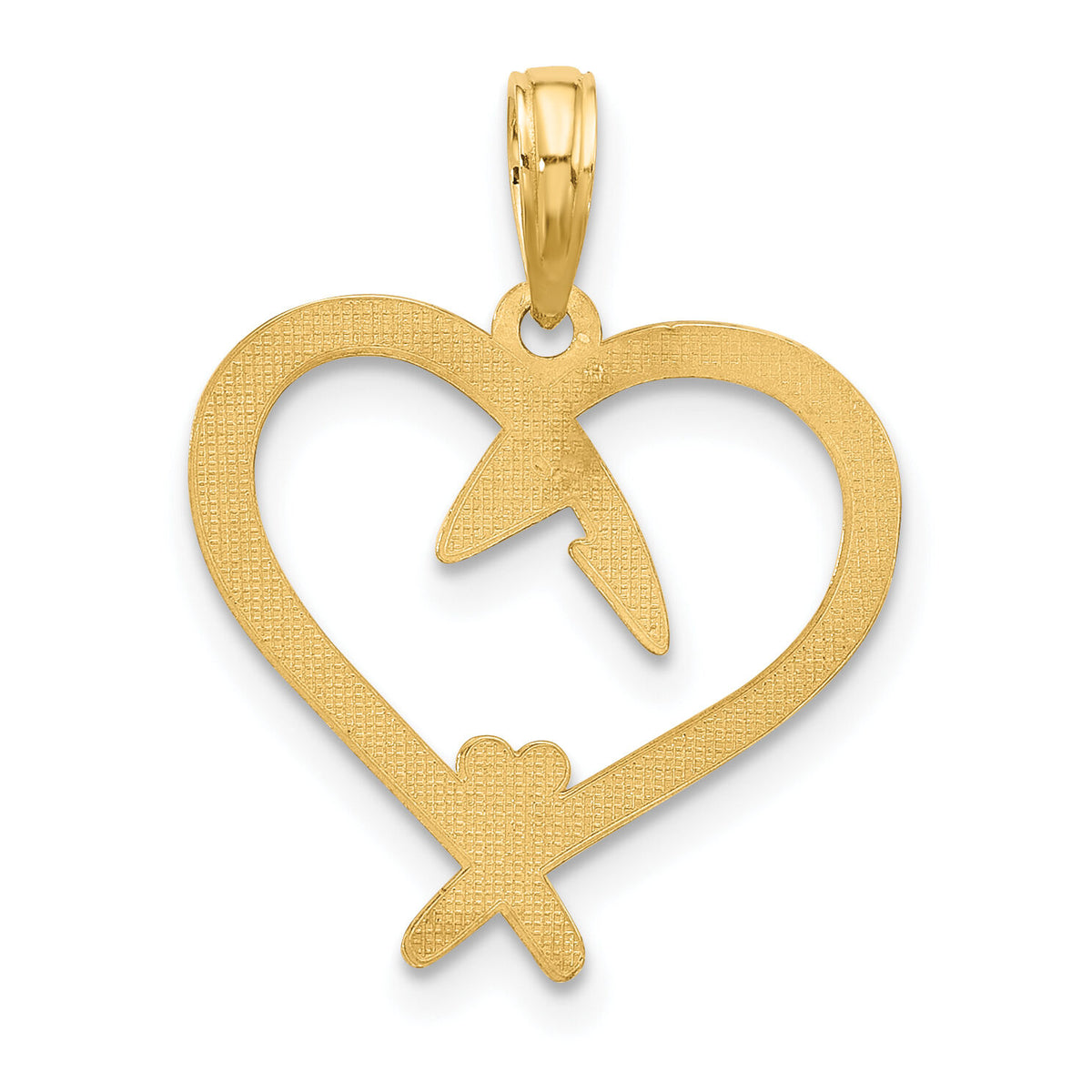 14k Fancy Heart Charm-D5435