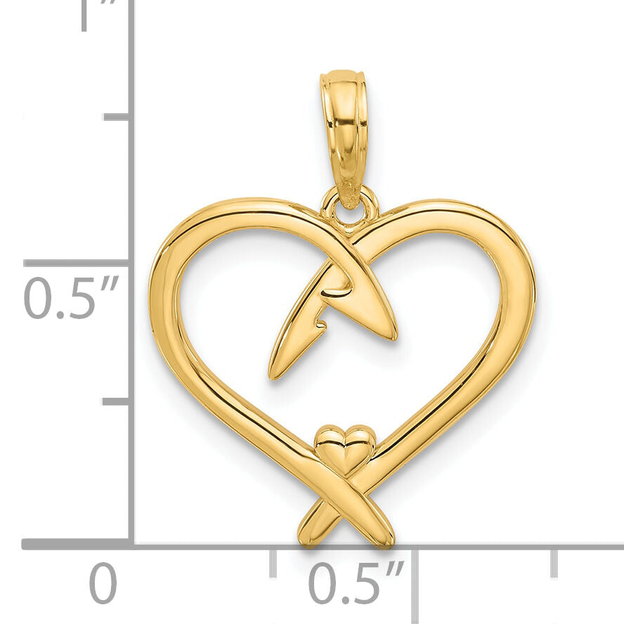14k Fancy Heart Charm-D5435