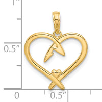 14k Fancy Heart Charm-D5435