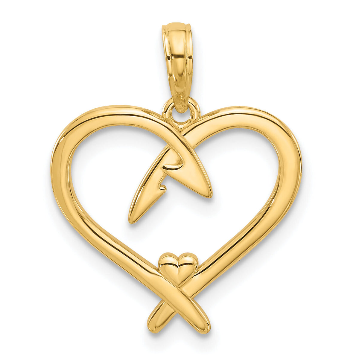 14k Fancy Heart Charm-D5435