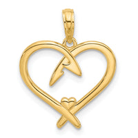 14k Fancy Heart Charm-D5435