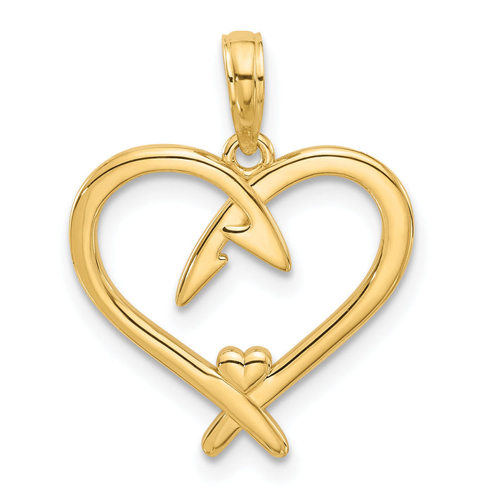 14k Fancy Heart Charm-D5435