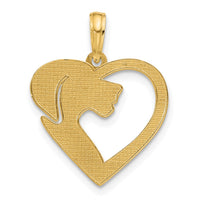 14K Polished Heart with Dog Charm-D5440