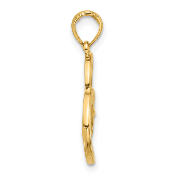 14k Fancy Heart Charm-D5444