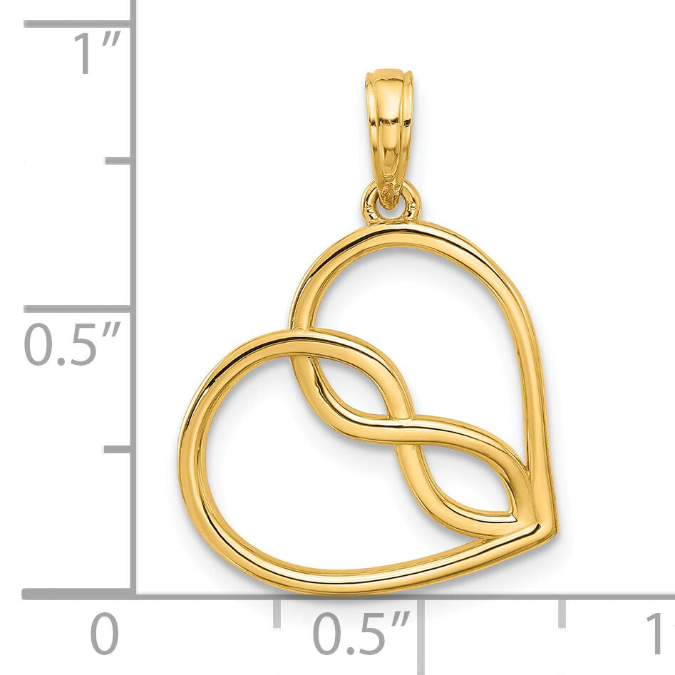 14k Fancy Heart Charm-D5444