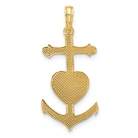 14k w/Rose Rhodium Fancy Anchor and Heart Charm-D5446