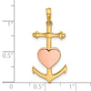 14k w/Rose Rhodium Fancy Anchor and Heart Charm-D5446