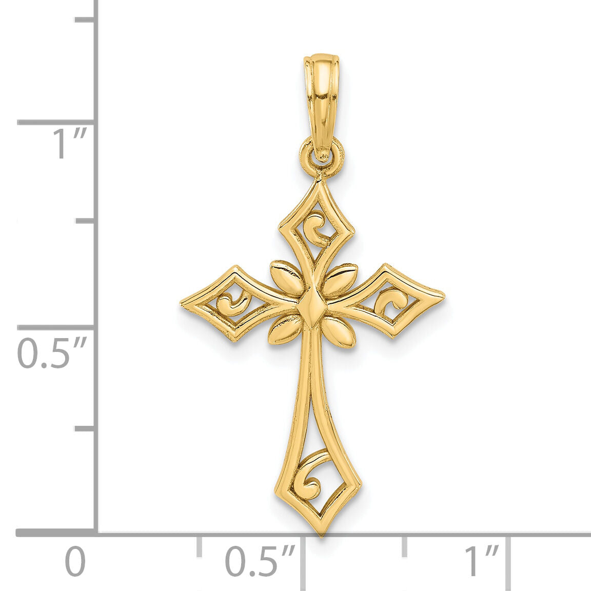 14k Fancy Cross Charm-D5469