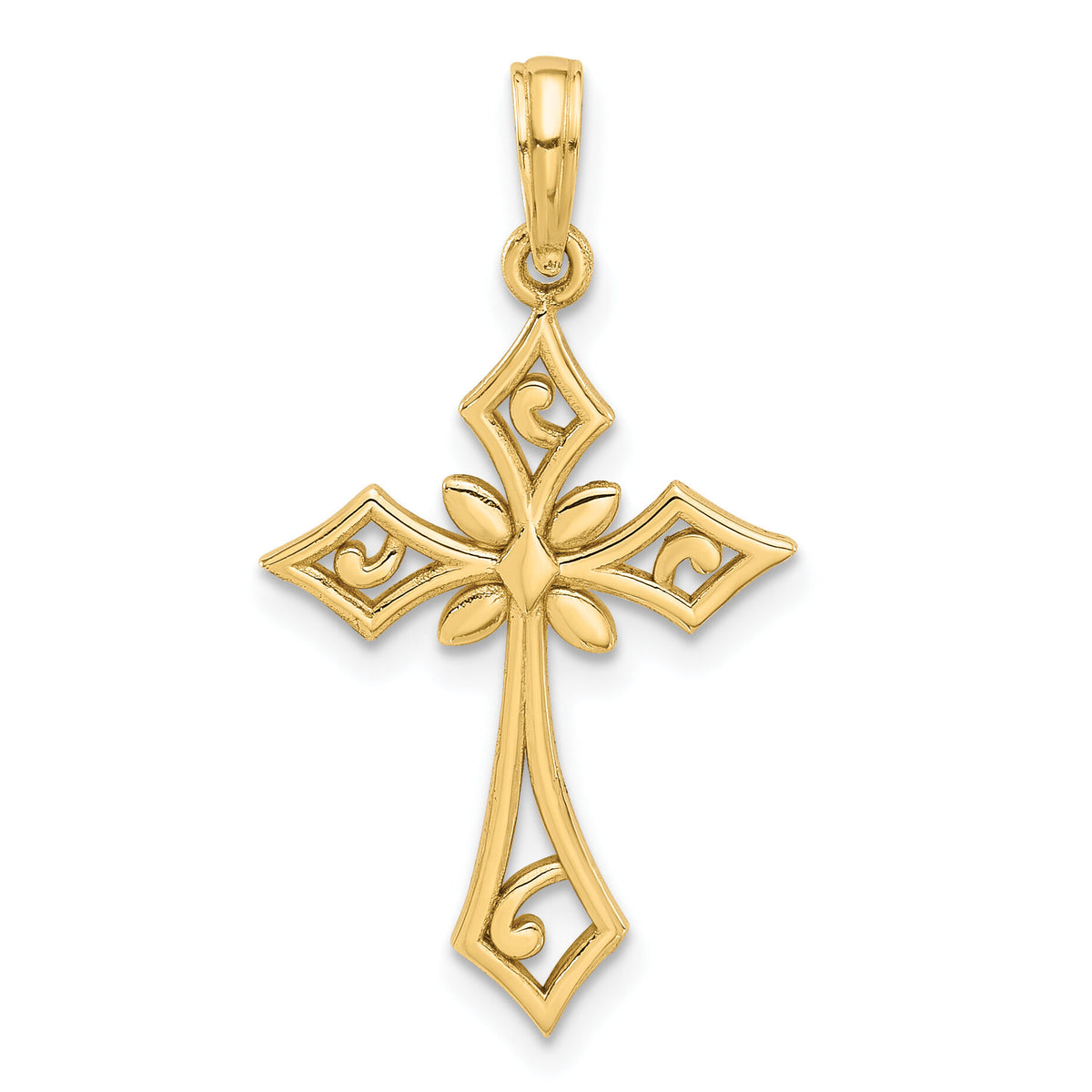 14k Fancy Cross Charm-D5469