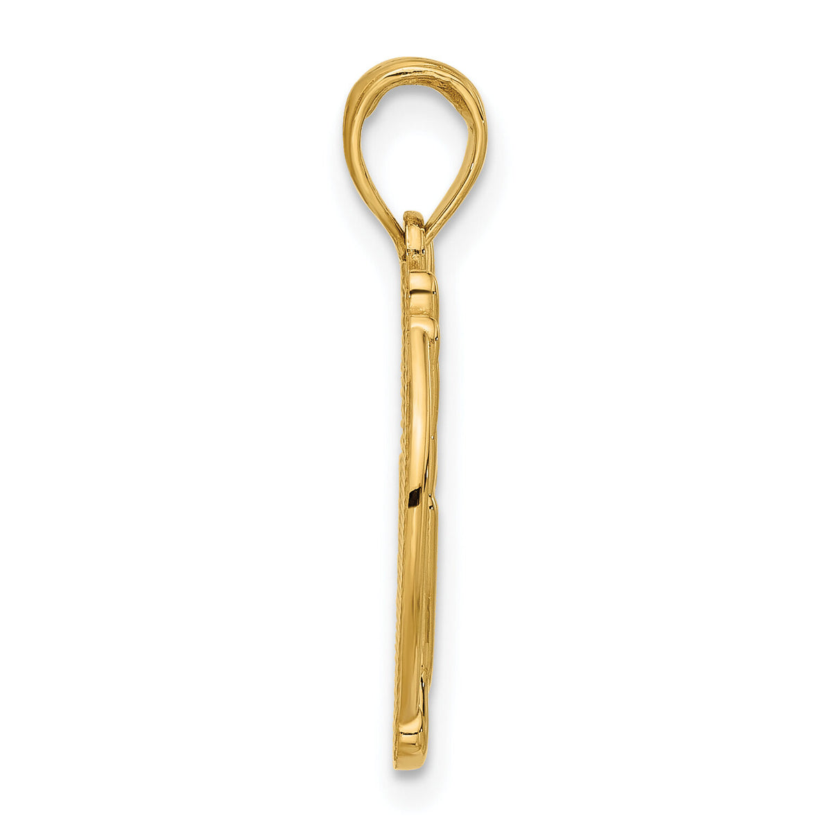 14K Polished Hand Gesture in Circle Charm-D5475
