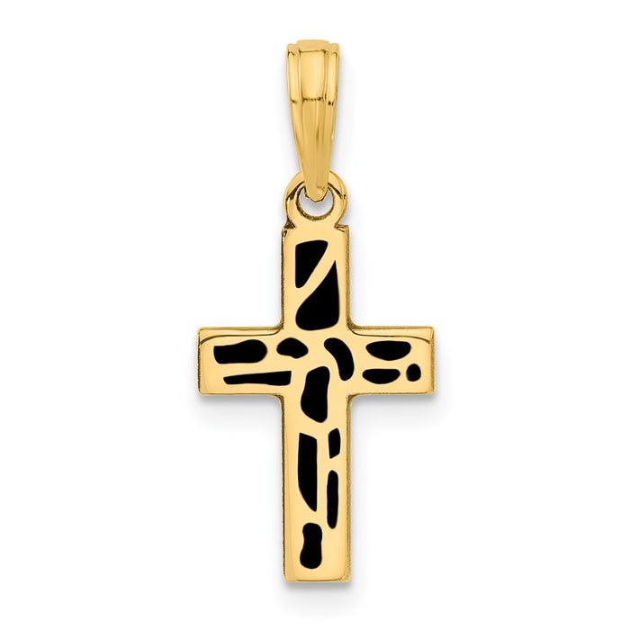 14k Fancy Enameled Cross Charm-D5477