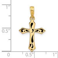 14k Fancy Enameled Cross Charm-D5478