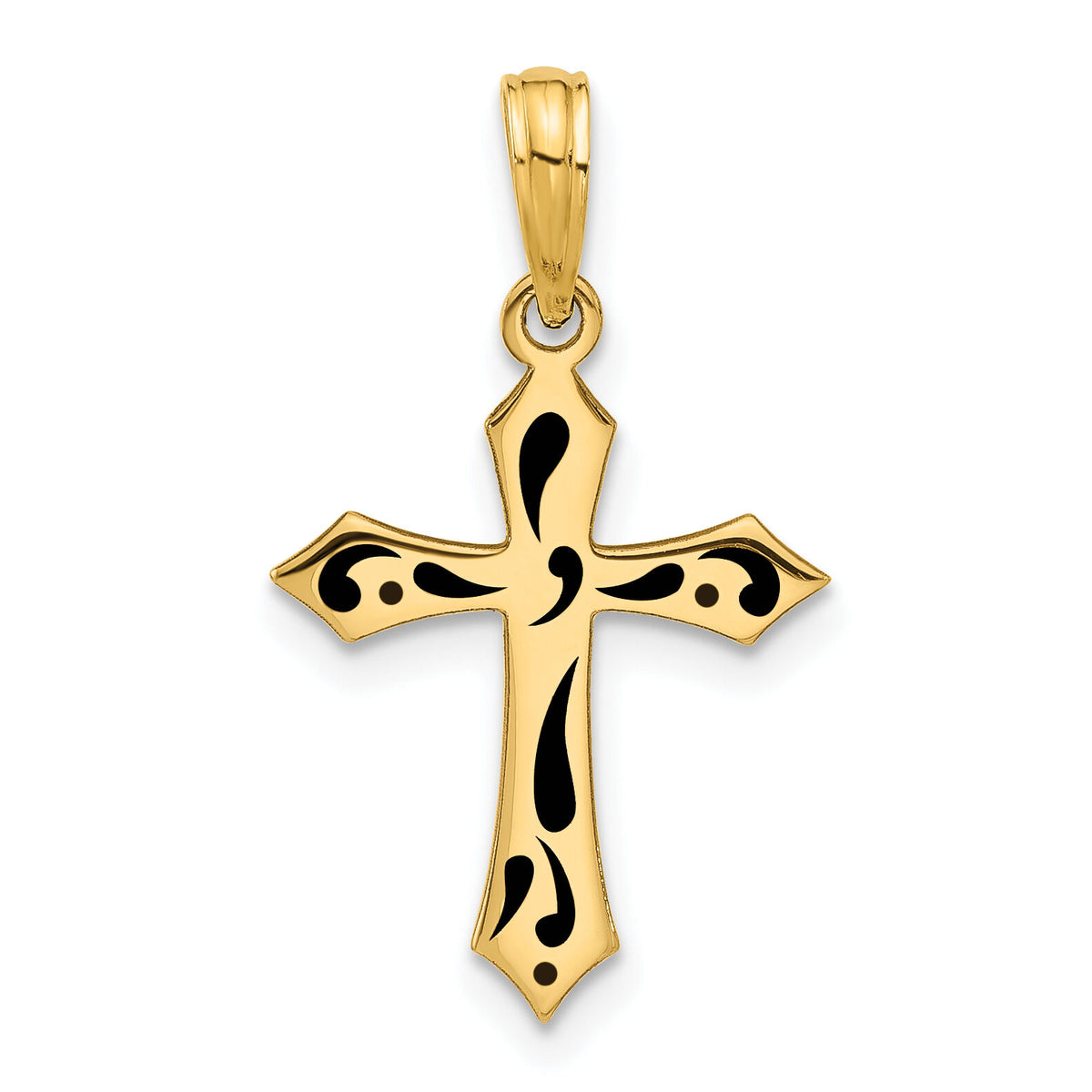 14k Fancy Enameled Cross Charm-D5478