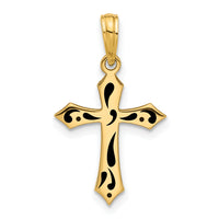 14k Fancy Enameled Cross Charm-D5478