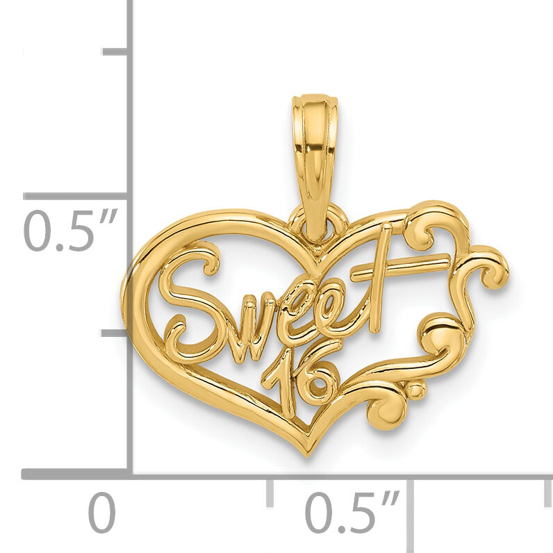 14k Fancy Sweet 16 Charm-D5479