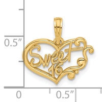 14k Fancy Sweet 16 Charm-D5479