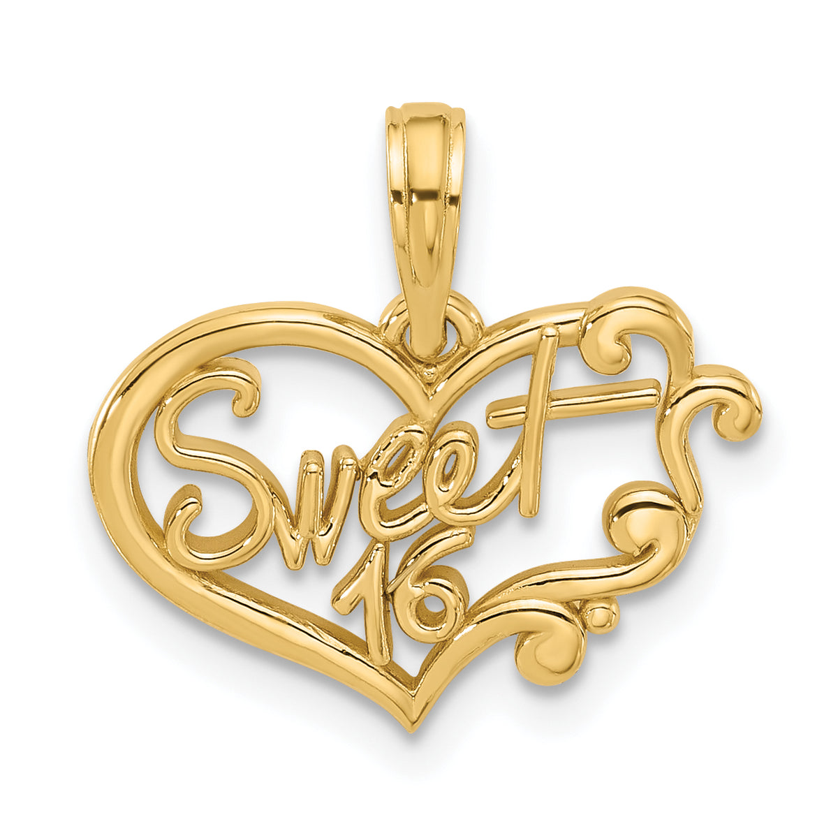 14k Fancy Sweet 16 Charm-D5479
