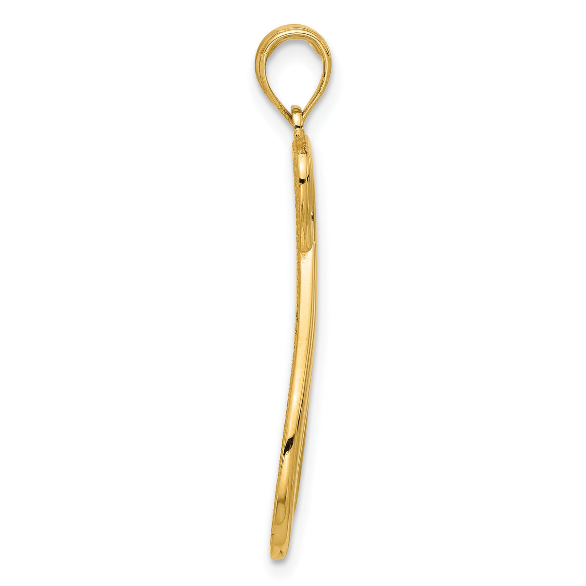 14k Polished Awareness Ribbon Pendant-D5481