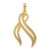 14k Polished Awareness Ribbon Pendant-D5481