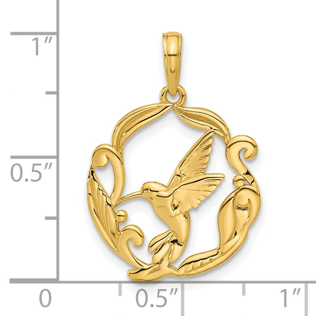 14K Polished Fancy Hummingbird Charm-D5483