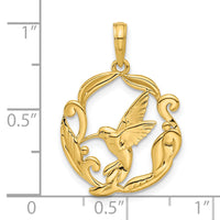 14K Polished Fancy Hummingbird Charm-D5483