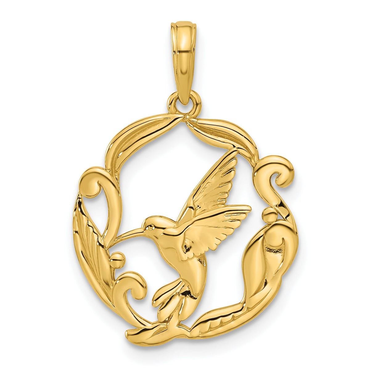 14K Polished Fancy Hummingbird Charm-D5483