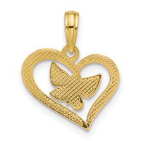 14k Polished Fancy Heart and Butterfly Charm-D5485