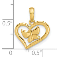 14k Polished Fancy Heart and Butterfly Charm-D5485