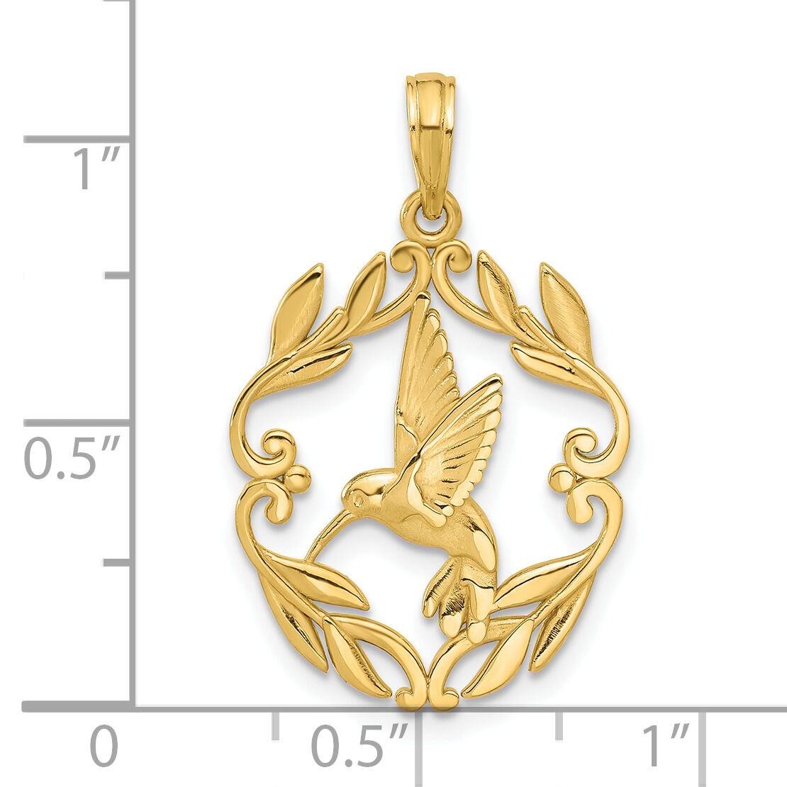 14K Polished Fancy Hummingbird Charm-D5486