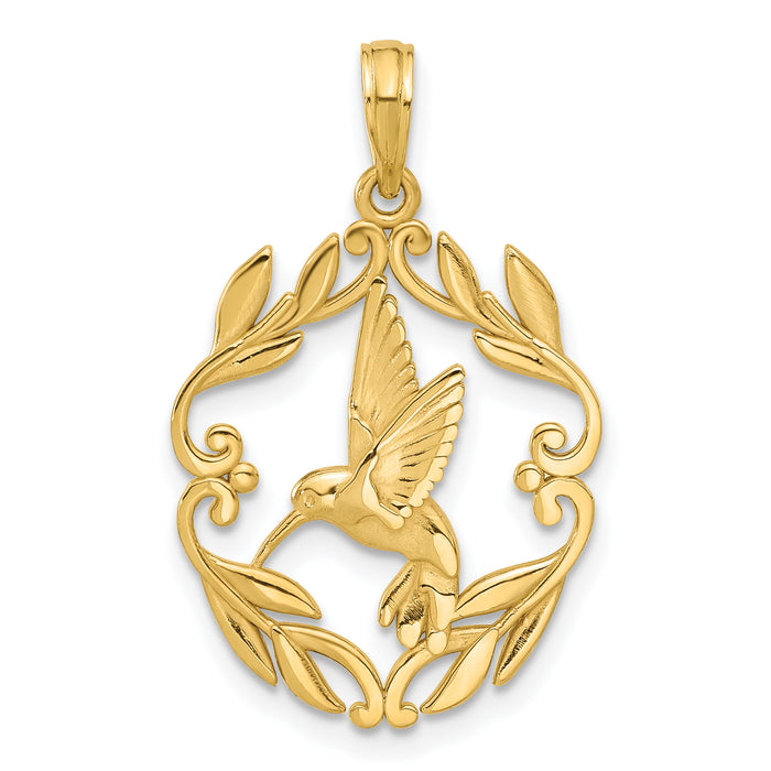 14K Polished Fancy Hummingbird Charm-D5486