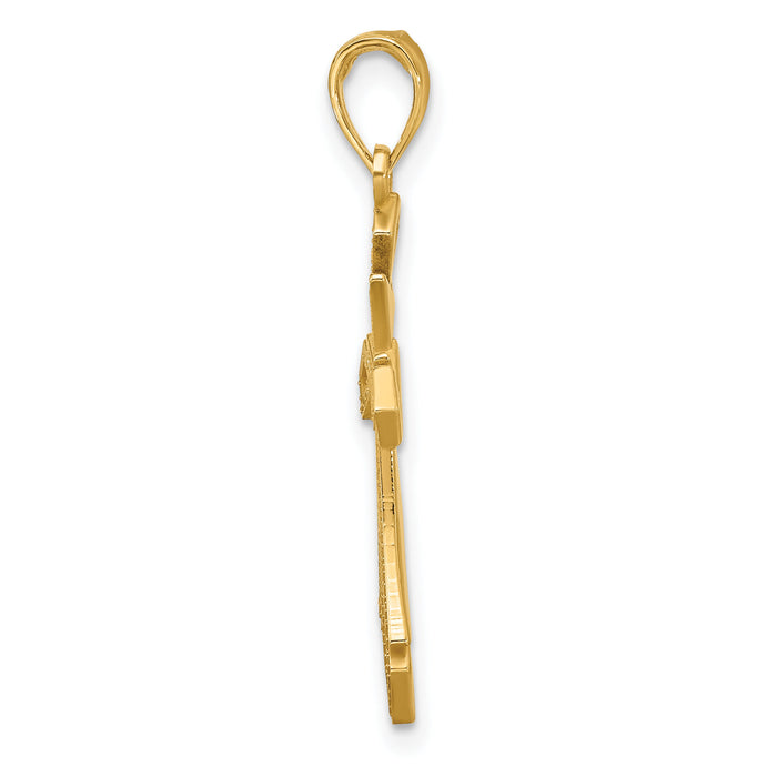 14k Fancy Cross Charm-D5490