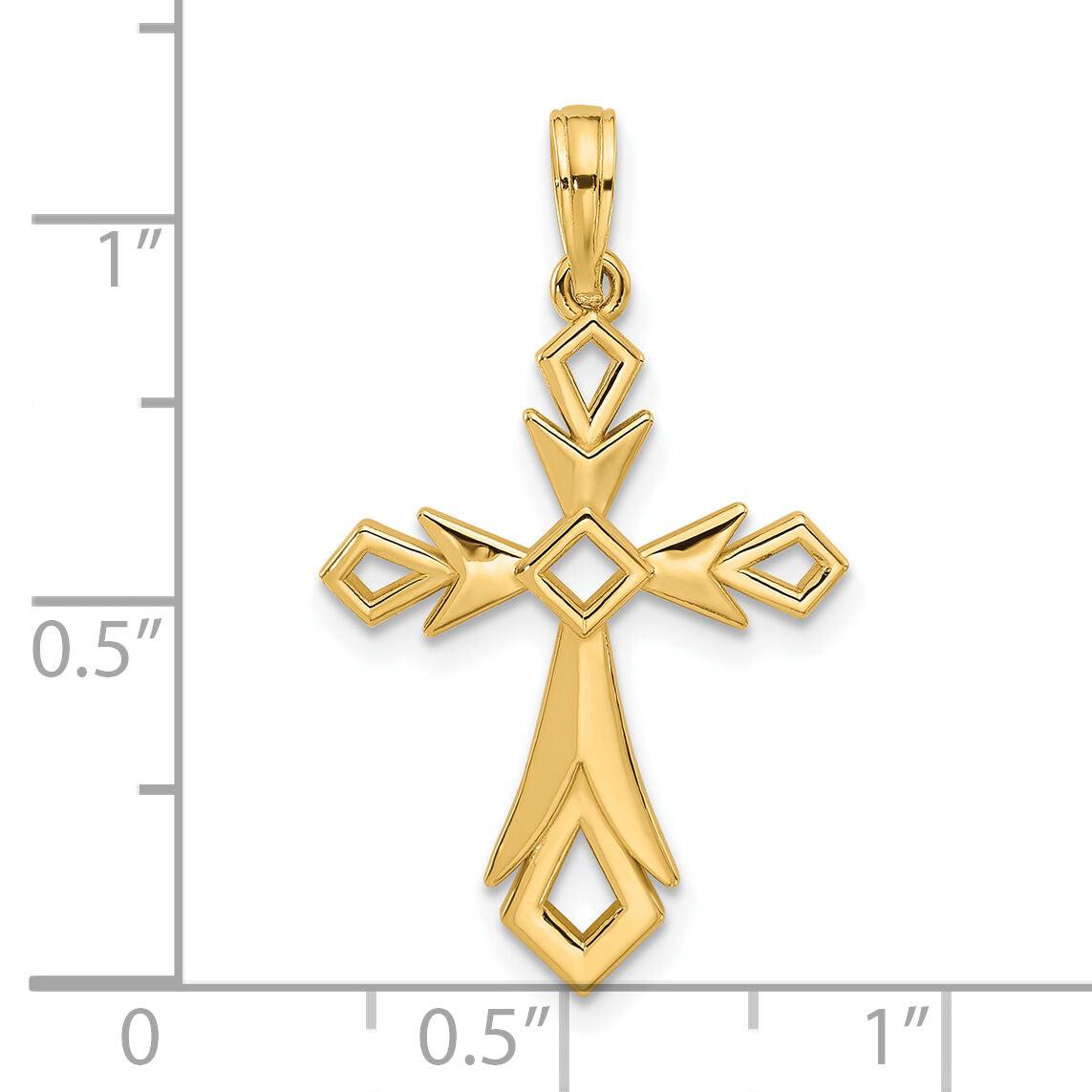 14k Fancy Cross Charm-D5490