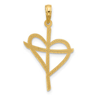 14k Fancy Cross and Heart Charm-D5497