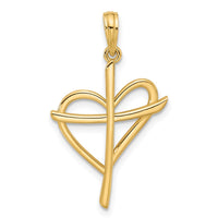 14k Fancy Cross and Heart Charm-D5497