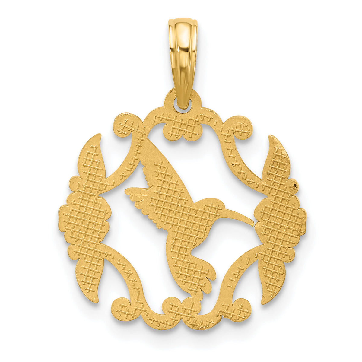14K Polished Fancy Hummingbird Charm-D5498