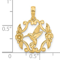 14K Polished Fancy Hummingbird Charm-D5498