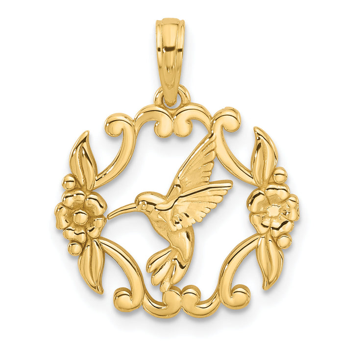 14K Polished Fancy Hummingbird Charm-D5498