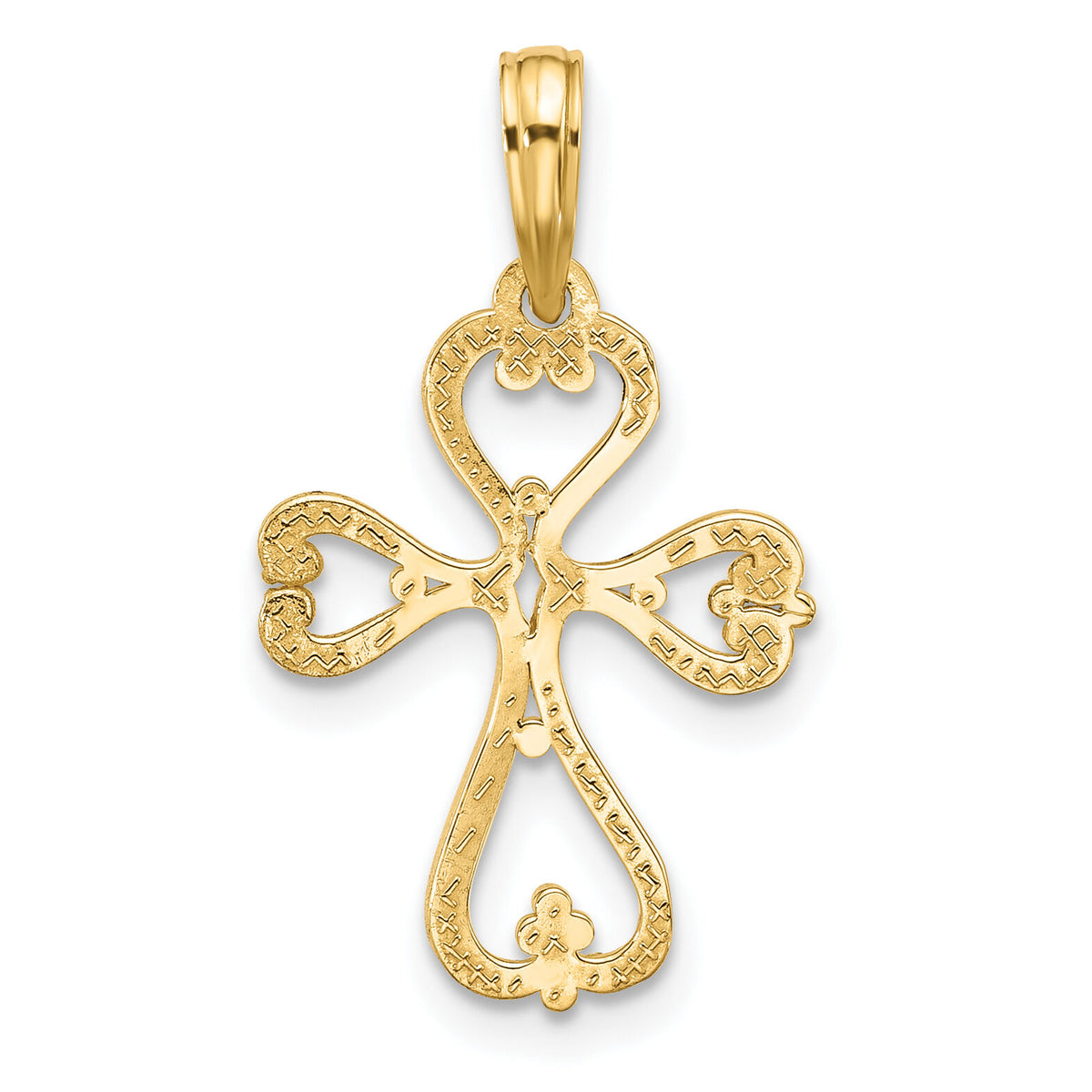 14k Fancy Cross Charm-D5499