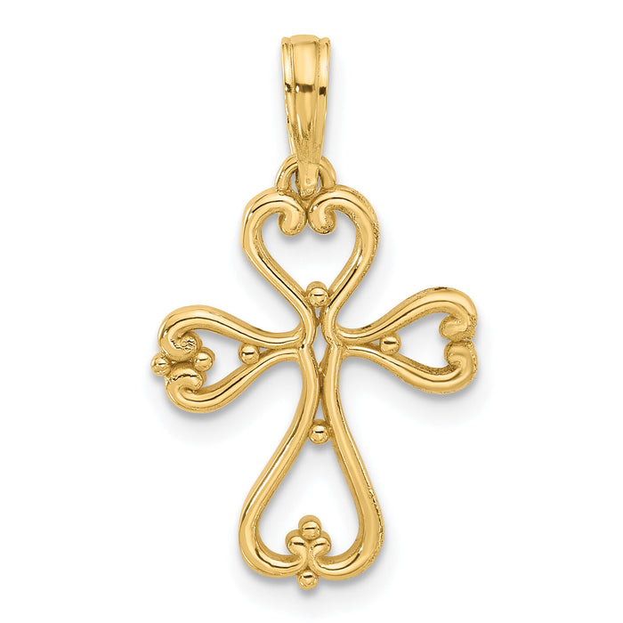 14k Fancy Cross Charm-D5499
