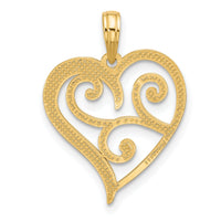 14k Fancy Heart Charm-D5501