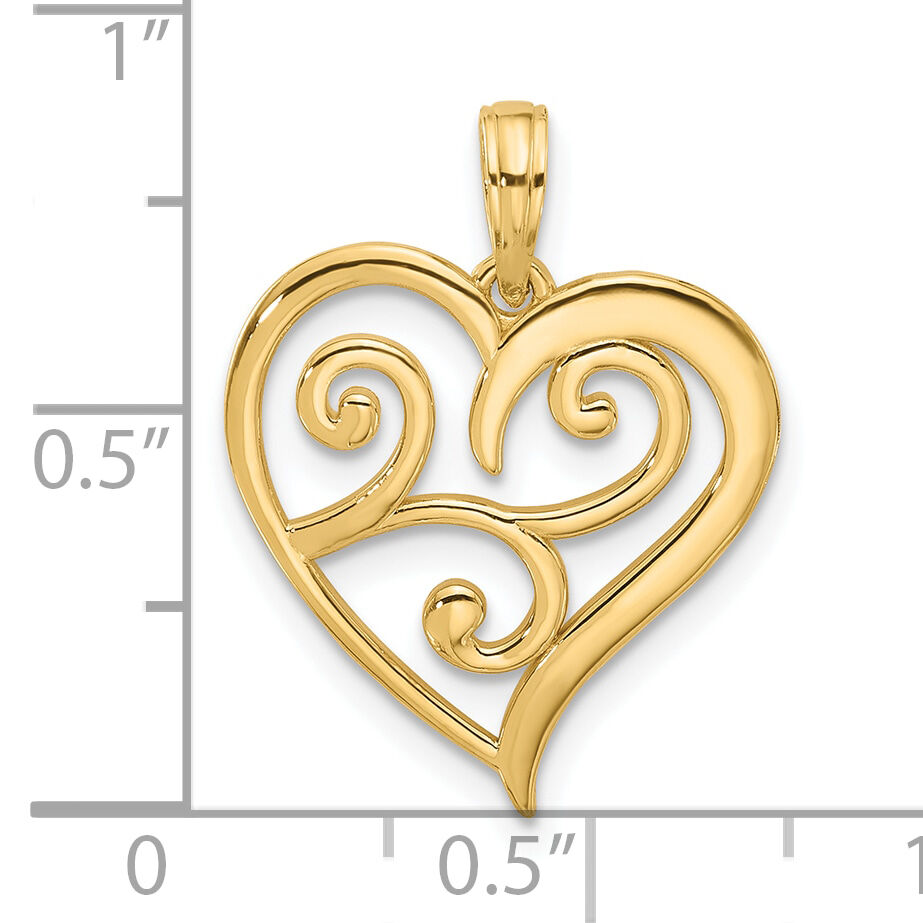 14k Fancy Heart Charm-D5501
